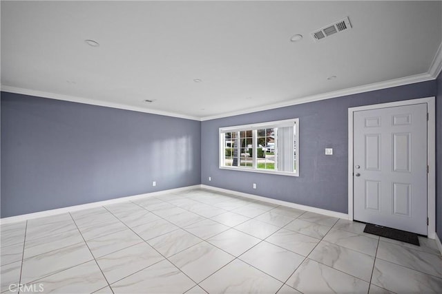 empty room with ornamental molding