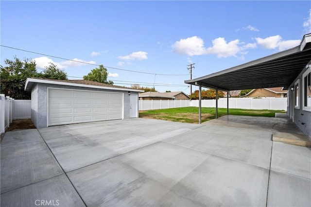 garage featuring a yard