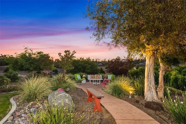 view of property's community with a patio area