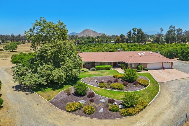 aerial view featuring a mountain view