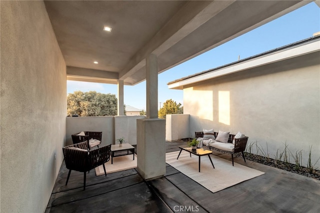 view of patio / terrace with an outdoor living space