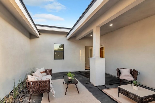 view of patio featuring an outdoor living space