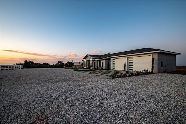 view of front of house with a garage