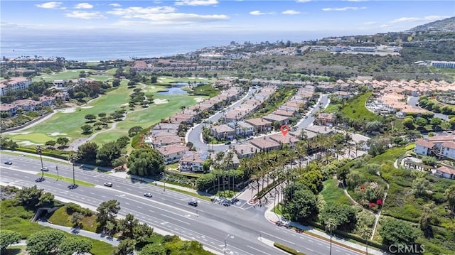 bird's eye view with a residential view and golf course view