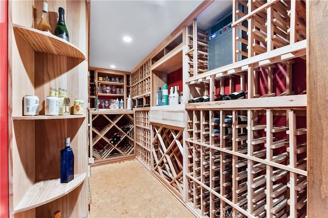 wine room featuring recessed lighting