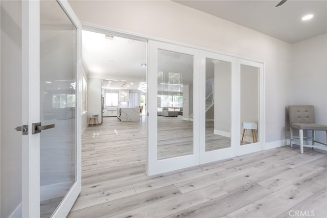 wooden terrace featuring french doors