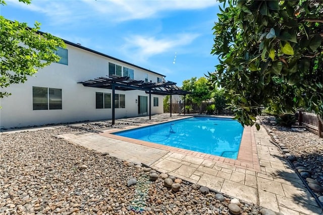 4806 W Concord Ave, Visalia, CA 93277 - view of swimming pool featuring a pergola, a fenced backyard, and a patio area
