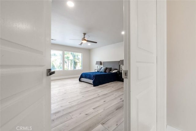 4806 W Concord Ave, Visalia, CA 93277 - bedroom with wood finished floors, recessed lighting, and ceiling fan