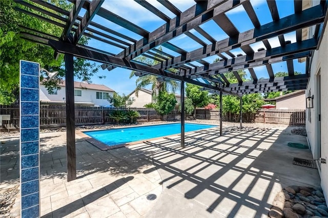 4806 W Concord Ave, Visalia, CA 93277 - view of pool with a pergola, a fenced backyard, and a patio area