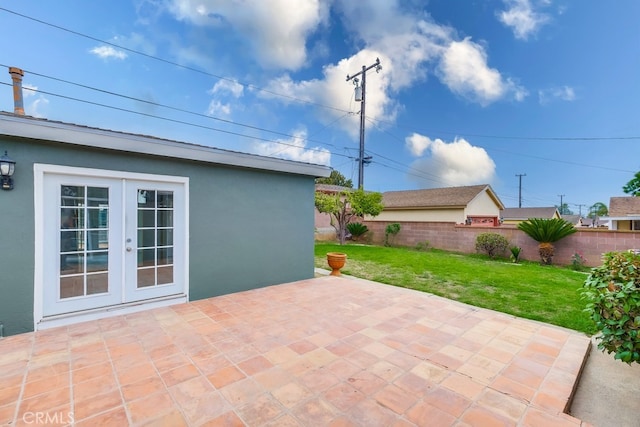 view of patio with french doors