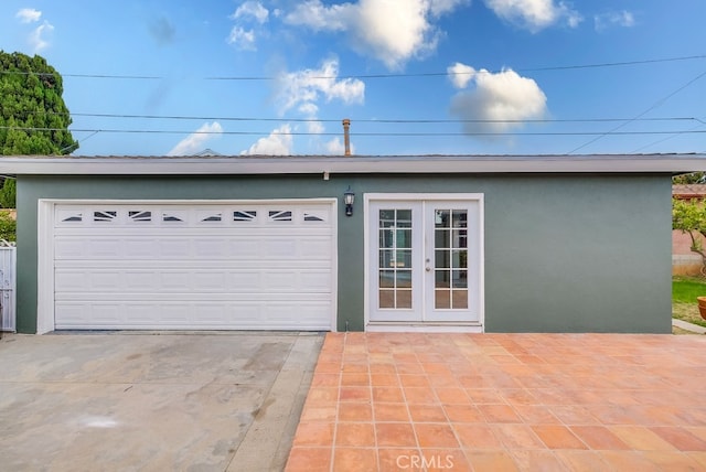 garage with french doors