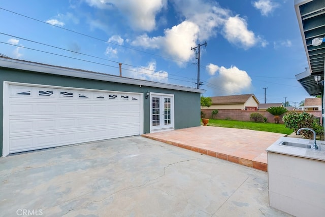 garage with sink