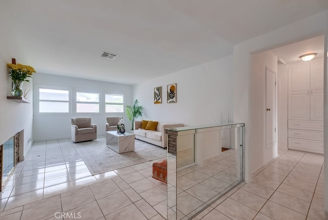 view of tiled living room