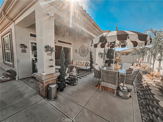 view of patio / terrace featuring an outdoor living space