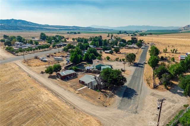 aerial view featuring a mountain view and a rural view