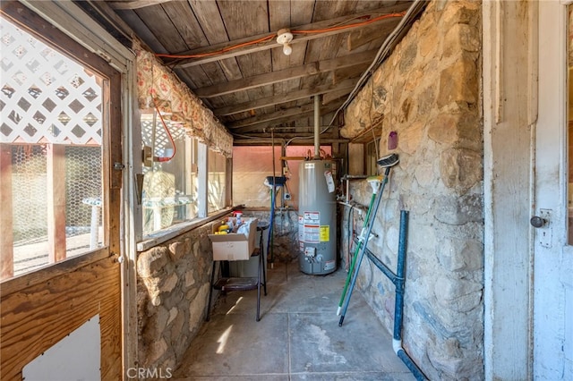 interior space featuring water heater