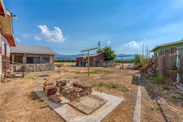 view of yard with fence