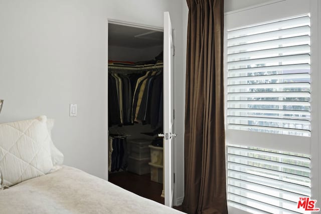 bedroom featuring multiple windows and a closet