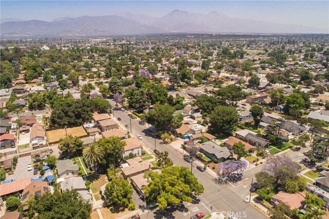 aerial view with a mountain view