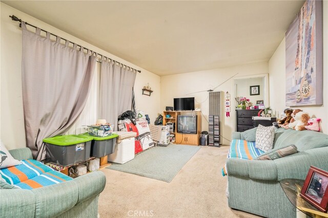 living room featuring carpet