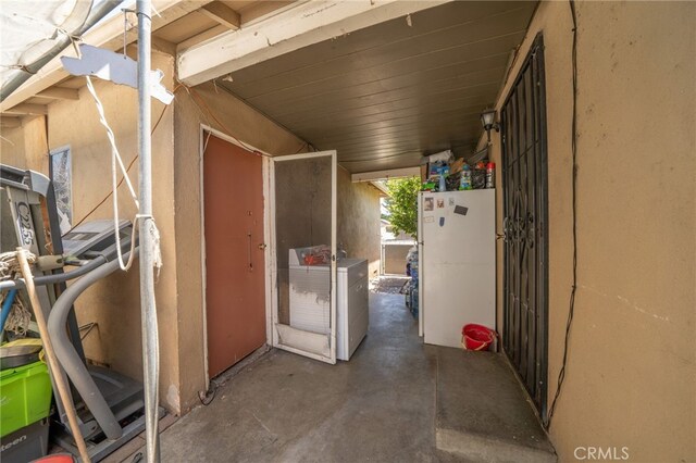 interior space featuring washer and clothes dryer