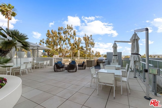 view of patio with an outdoor kitchen