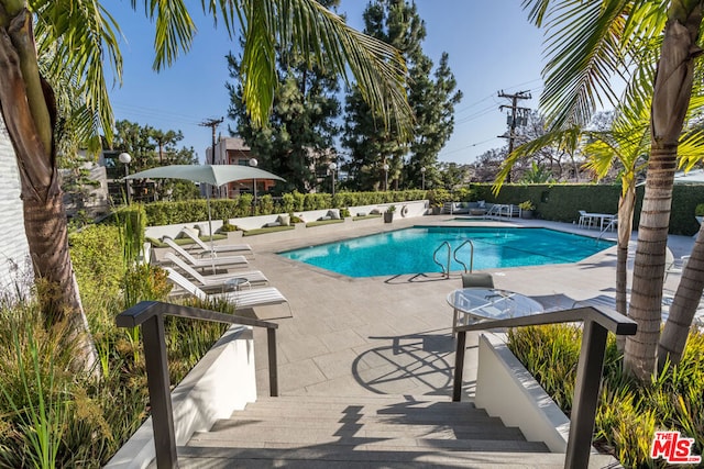 view of pool with a patio