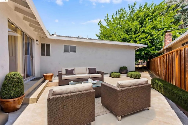 view of patio featuring an outdoor living space