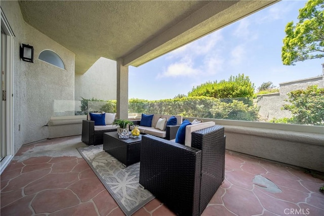 view of patio with an outdoor living space