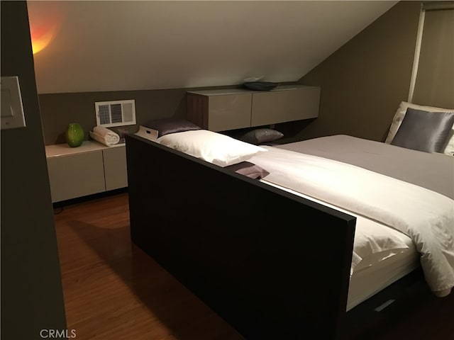 12100 Colima Rd, Whittier, CA 90604 - bedroom featuring dark hardwood / wood-style floors and lofted ceiling