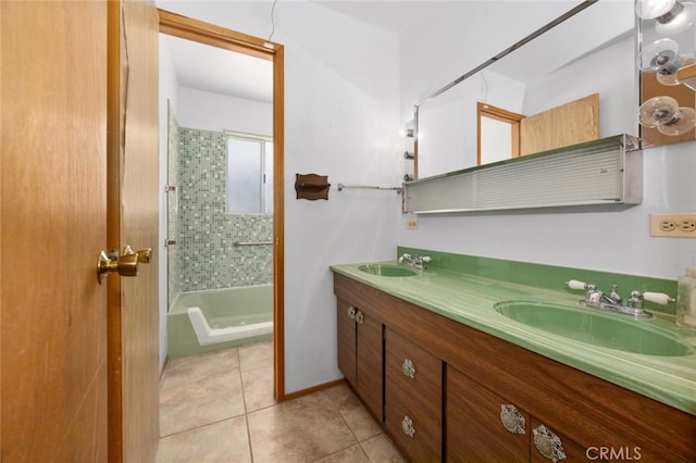 bathroom featuring vanity and tile patterned floors