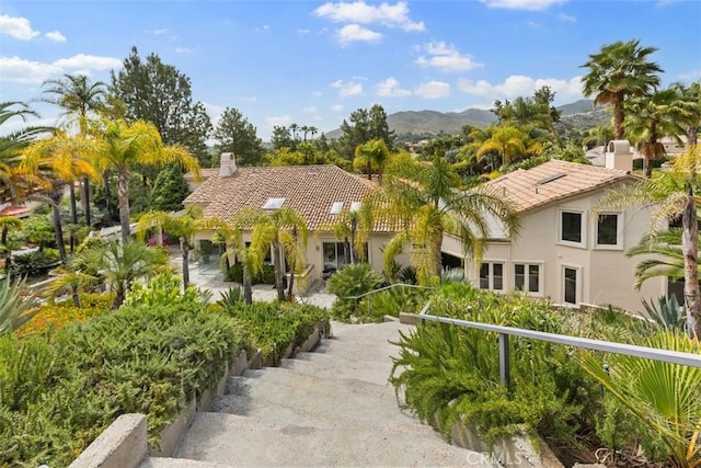 exterior space with a mountain view