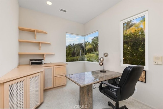 view of carpeted office