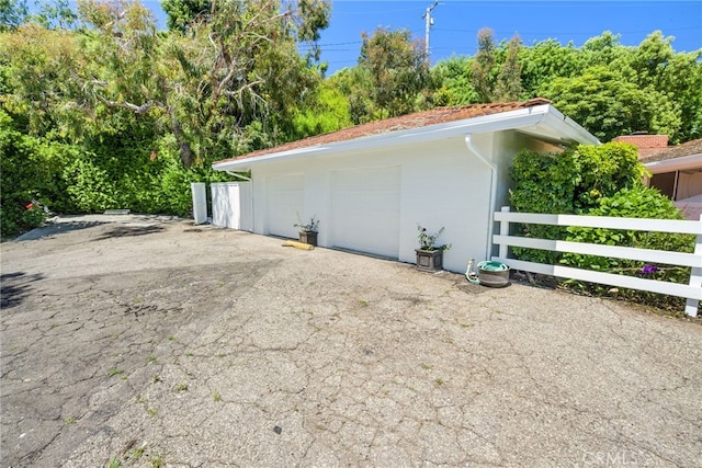 view of garage