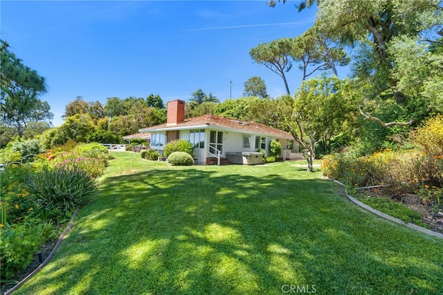 8 Quail Ridge Rd S, Rolling Hills, CA 90274 - view of green lawn featuring a hot tub