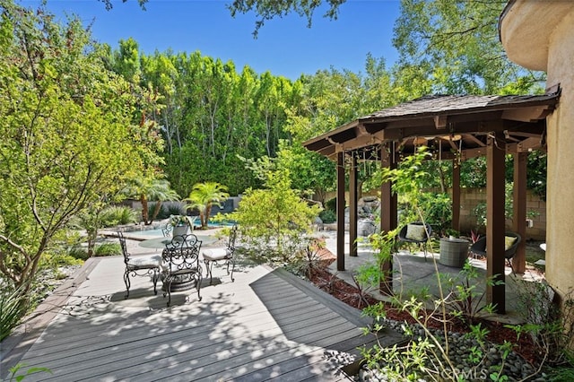 deck with a gazebo