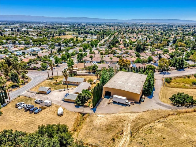 drone / aerial view with a mountain view