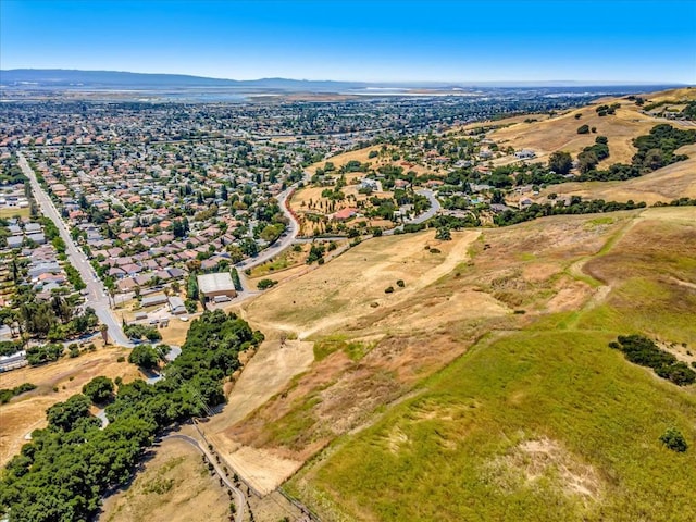 drone / aerial view with a mountain view