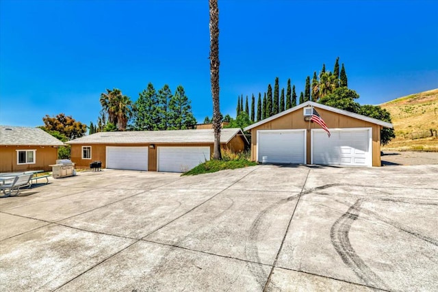 exterior space with a garage