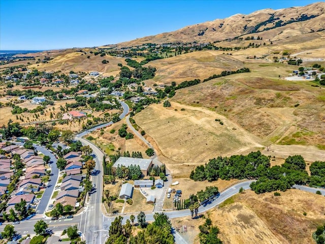 drone / aerial view with a mountain view