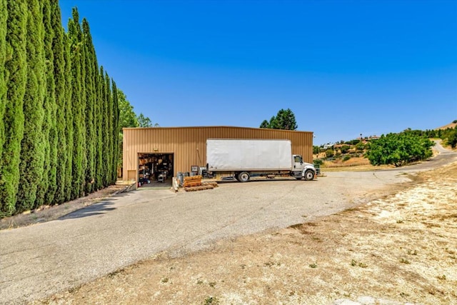 exterior space featuring a garage