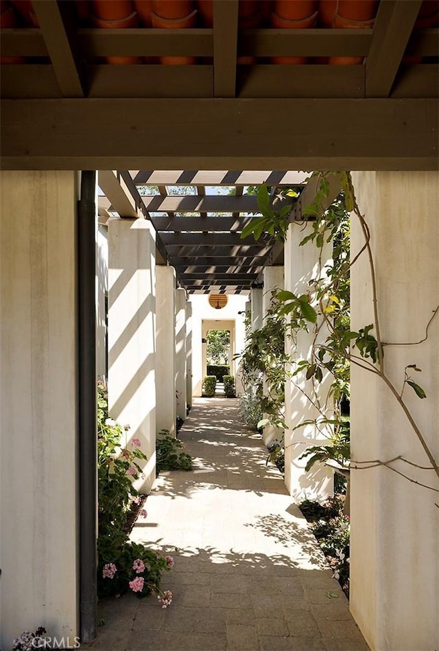 view of patio / terrace featuring a pergola