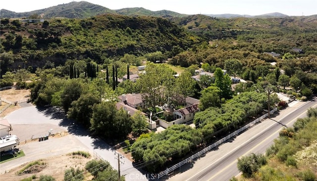 bird's eye view featuring a mountain view