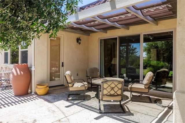 view of patio with outdoor dining space