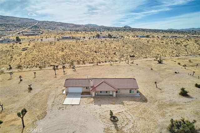 aerial view with a mountain view