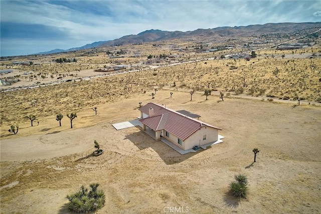 drone / aerial view with a mountain view