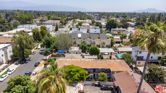 bird's eye view with a mountain view