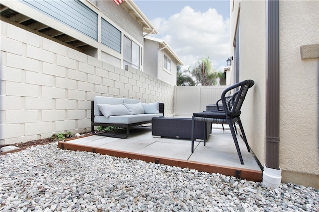 view of patio featuring outdoor lounge area