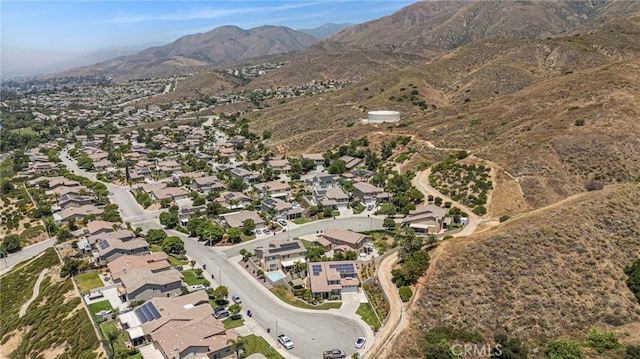 aerial view with a mountain view