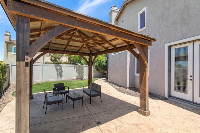 view of patio with a gazebo